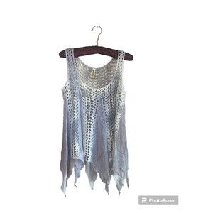 Shoreline Swim Open Embroidered Beach Top. Sz.L/XL